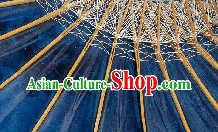 China Classical Umbrella Deep Blue Paper Umbrella Handmade Oil Paper Umbrella Traditional Dance Umbrellas China Classical Umbrella Deep Blue Paper Umbrella Handmade Oil Paper Umbrella Traditional Dance Umbrellas