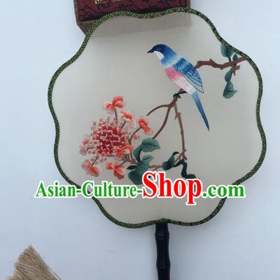 China Traditional Hanfu Fan Handmade Craft Silk Fans Vintage Double Sided Fan Suzhou Embroidery Fan
