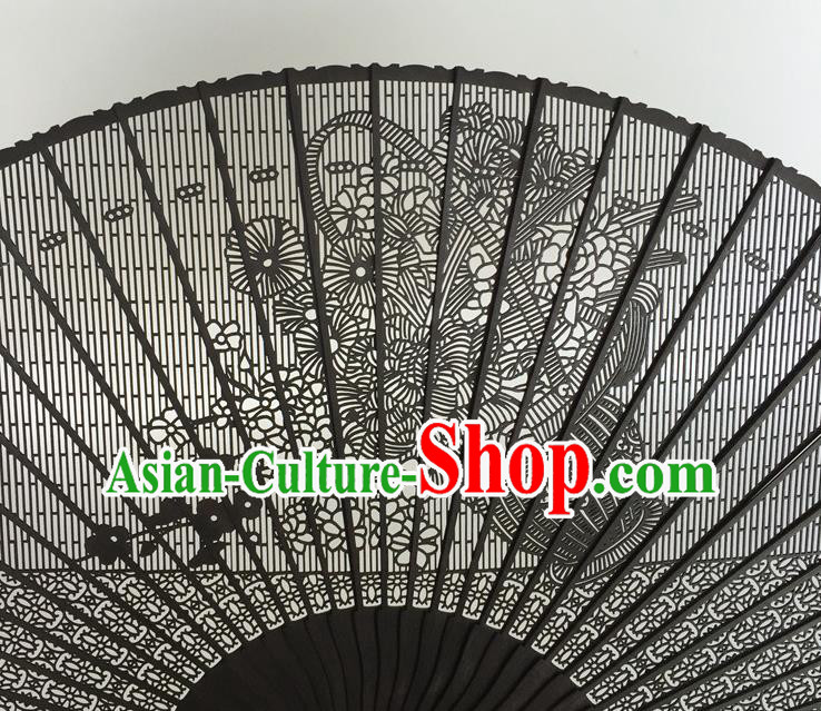 Handmade Chinese Black Rosewood Fan Ebony Folding Fan Carving Craft Accordion Handmade Chinese Black Rosewood Fan Ebony Folding Fan Carving Craft Accordion