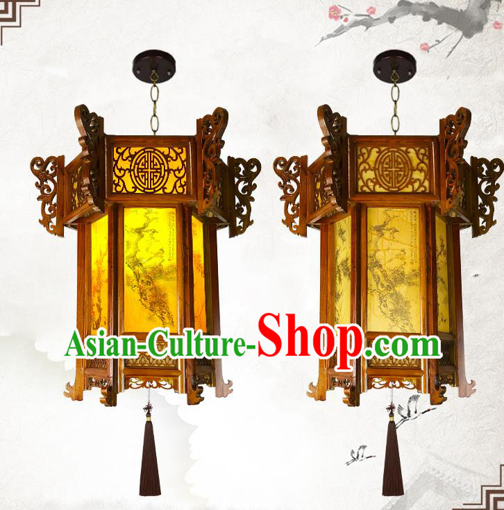 China Wood Carving Lamp Traditional Festival Hanging Lantern Classical Lanterns Handmade Hexagon Palace Lantern China Wood Carving Lamp Traditional Festival Hanging Lantern Classical Lanterns Handmade Hexagon Palace Lantern