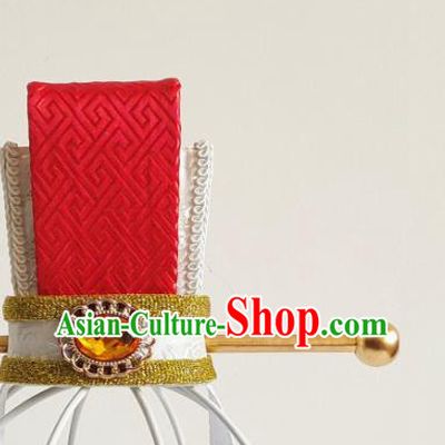 Handmade Chinese Ming Dynasty Taoist Hair Crown Ancient Prince Headwear Drama Traditional Hanfu Golden Hairpin Headpieces