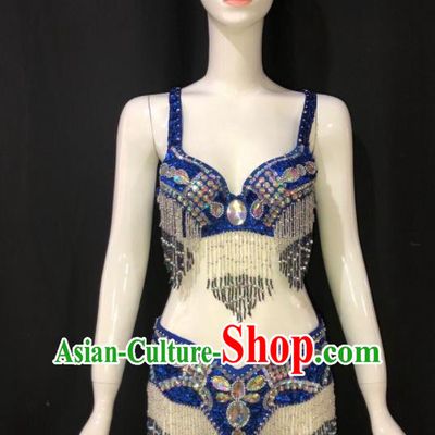 Custom Brazilian Carnival Costumes Opening Party Catwalks Clothing Woman Royalblue Swimsuits Samba Dance Uniforms