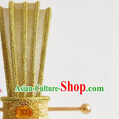 Handmade Chinese Qin Dynasty Prince Golden Hair Crown Ancient Childe Hairpin Headwear Drama Traditional Hanfu Headpieces