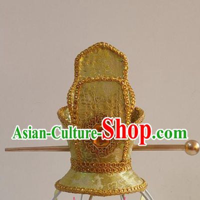 Handmade Chinese Tang Dynasty Noble Childe Hair Crown Ancient Prince Hairpin Headwear Drama Traditional Hanfu Golden Headpieces