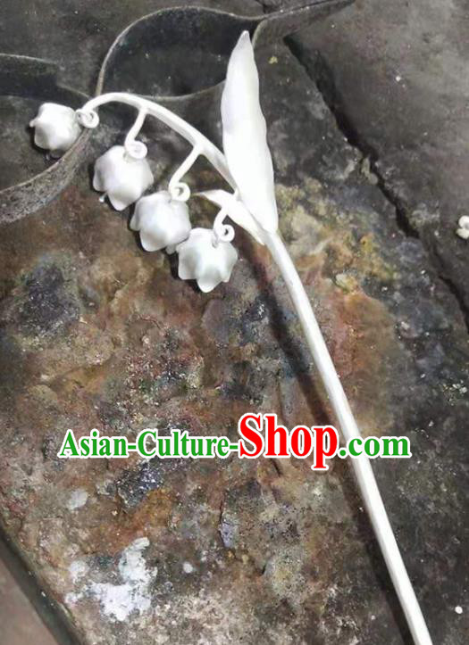 Chinese Classical Hair Stick Cheongsam Headpiece Traditional Hair Accessories Handmade Silver Convallaria Hairpin Chinese Classical Hair Stick Cheongsam Headpiece Traditional Hair Accessories Handmade Silver Convallaria Hairpin