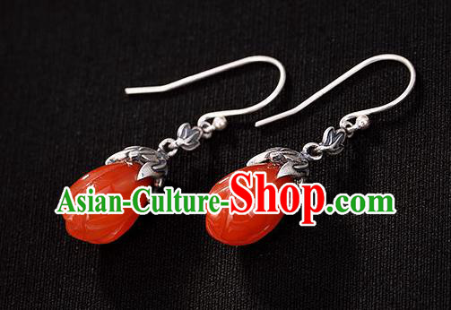 Handmade China Classical Silver Ear Accessories Cheongsam Ear Jewelry Wedding Agate Mangnolia Earrings Handmade China Classical Silver Ear Accessories Cheongsam Ear Jewelry Wedding Agate Mangnolia Earrings