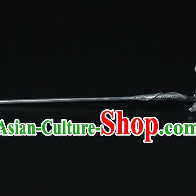Chinese Classical Agate Hair Stick Cheongsam Accessories Headpiece Handmade Silver Orchids Hairpin Traditional Hair Jewelry