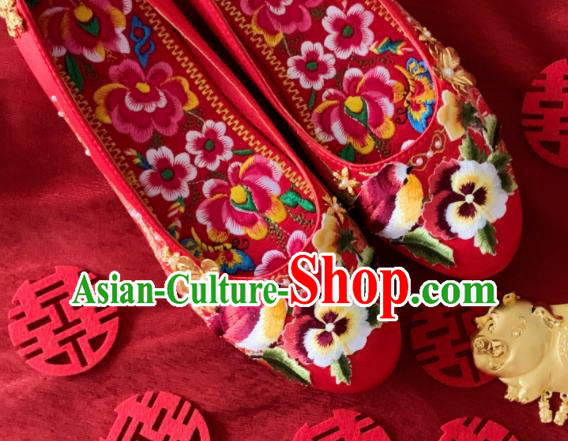 China Wedding Red Satin Shoes Embroidered Magpie Shoes Handmade Bride Shoes Xiuhe Suit Shoes China Wedding Red Satin Shoes Embroidered Magpie Shoes Handmade Bride Shoes Xiuhe Suit Shoes