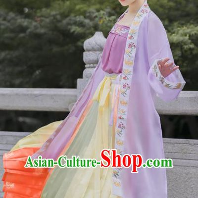 China Ancient Young Beauty Hanfu Dress Song Dynasty Female Garment Costumes Traditional Historical Clothing for Civilian Lady