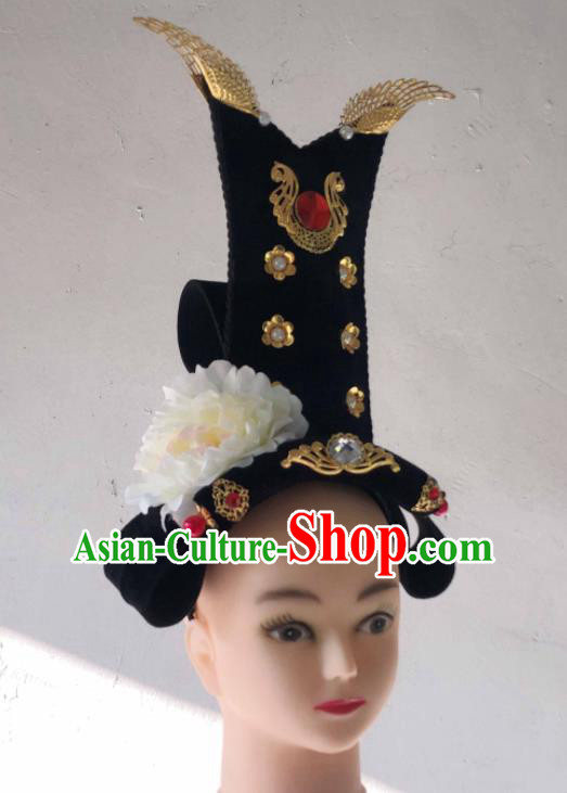 Handmade Chinese Court Dance Hairpieces Classical Dance Wigs Chignon Hanfu Dance Hair Accessories Handmade Chinese Court Dance Hairpieces Classical Dance Wigs Chignon Hanfu Dance Hair Accessories