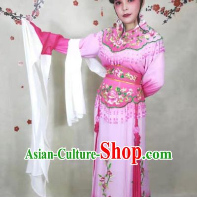 China Shaoxing Opera Hua Tan Uniforms Ancient Fairy Clothing Peking Opera Diva Costumes Beijing Opera Actress Pink Dress