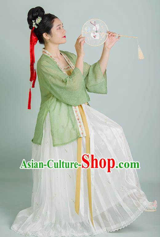 China Song Dynasty Civilian Female Clothing Traditional Hanfu Garment Costumes Ancient Young Woman Dresses China Song Dynasty Civilian Female Clothing Traditional Hanfu Garment Costumes Ancient Young Woman Dresses