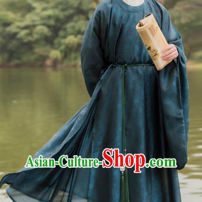 China Ancient Taoist Priest Garments Ming Dynasty Swordsman Historical Clothing Traditional Childe Hanfu Robe Costumes for Men