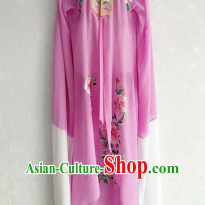 China Beijing Opera Actress Violet Dress Shaoxing Opera Hua Tan Cape Ancient Fairy Clothing Peking Opera Diva Costume