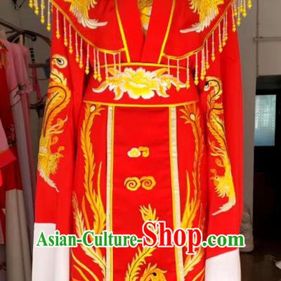China Beijing Opera Actress Red Dress Shaoxing Opera Empress Garment Ancient Goddess Clothing Peking Opera Hua Tan Costume