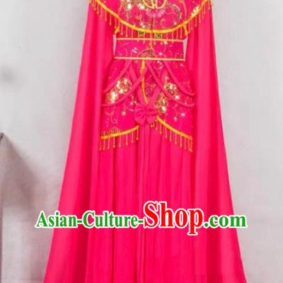 China Peking Opera Hua Tan Costume Beijing Opera Actress Rosy Water Sleeve Dress Huangmei Opera Diva Garment Ancient Fairy Clothing