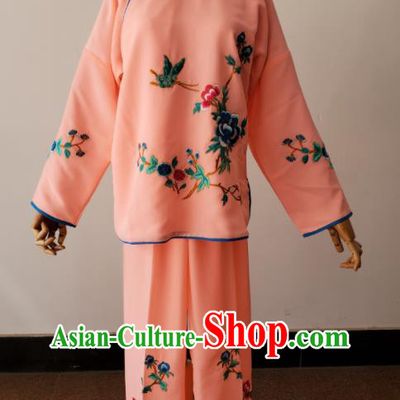 China Peking Opera Xiaodan Dress Beijing Opera Country Woman Costumes Huangmei Opera Maidservant Light Pink Uniforms Ancient Village Girl Clothing