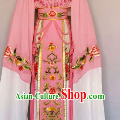 China Beijing Opera Diva Costume Huangmei Opera Fairy Princess Uniforms Ancient Empress Clothing Peking Opera Hua Tan Pink Dress