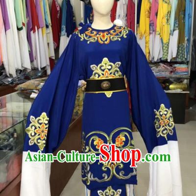 China Peking Opera Laodan Deep Blue Dress Beijing Opera Elderly Woman Costume Shaoxing Opera Dame Uniforms Ancient Old Countess Clothing