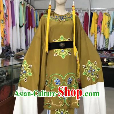 China Shaoxing Opera Dame Uniforms Ancient Old Countess Clothing Peking Opera Laodan Green Dress Beijing Opera Elderly Woman Costume