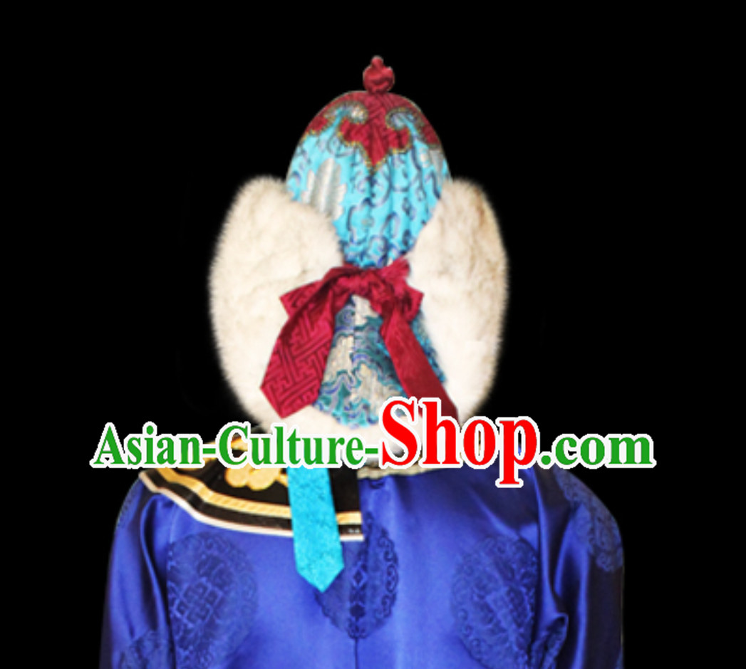 Top Traditional Chinese Mongol Nationality Noble Hat for Men Top Traditional Chinese Mongol Nationality Noble Hat for Men