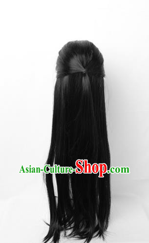Chinese Ming Dynasty Swordsman Wigs Traditional Cosplay Childe Headdress Ancient Young Male Hairpieces Chinese Ming Dynasty Swordsman Wigs Traditional Cosplay Childe Headdress Ancient Young Male Hairpieces