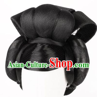 Chinese Traditional Hanfu Wigs Chignon Ancient Court Woman Headdress Tang Dynasty Imperial Concubine Hairpieces