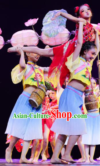 China Folk Dance Clothing Fisher Children Performance Costumes Yangko Dance Uniforms China Folk Dance Clothing Fisher Children Performance Costumes Yangko Dance Uniforms