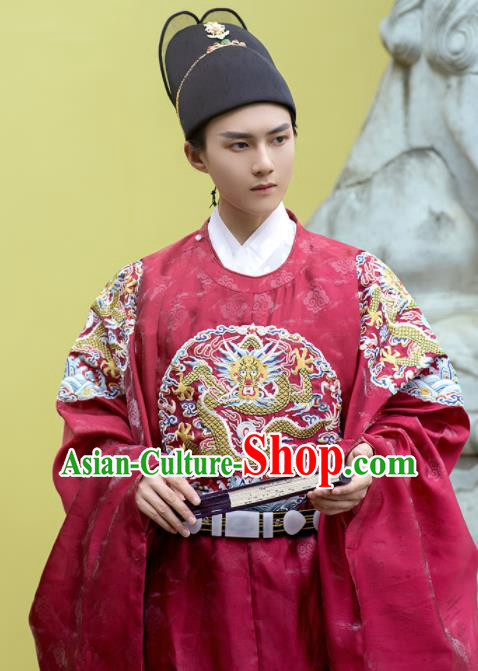 China Traditional Embroidered Hanfu Robe Ancient Emperor Garment Costume Ming Dynasty Official Historical Clothing China Traditional Embroidered Hanfu Robe Ancient Emperor Garment Costume Ming Dynasty Official Historical Clothing