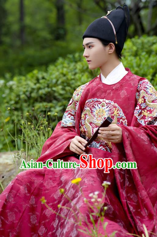 China Traditional Embroidered Hanfu Robe Ancient Emperor Garment Costume Ming Dynasty Official Historical Clothing China Traditional Embroidered Hanfu Robe Ancient Emperor Garment Costume Ming Dynasty Official Historical Clothing