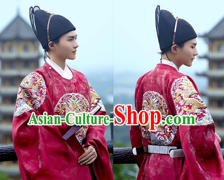 China Traditional Embroidered Hanfu Robe Ancient Emperor Garment Costume Ming Dynasty Official Historical Clothing China Traditional Embroidered Hanfu Robe Ancient Emperor Garment Costume Ming Dynasty Official Historical Clothing