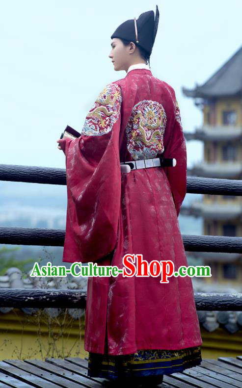 China Traditional Embroidered Hanfu Robe Ancient Emperor Garment Costume Ming Dynasty Official Historical Clothing China Traditional Embroidered Hanfu Robe Ancient Emperor Garment Costume Ming Dynasty Official Historical Clothing