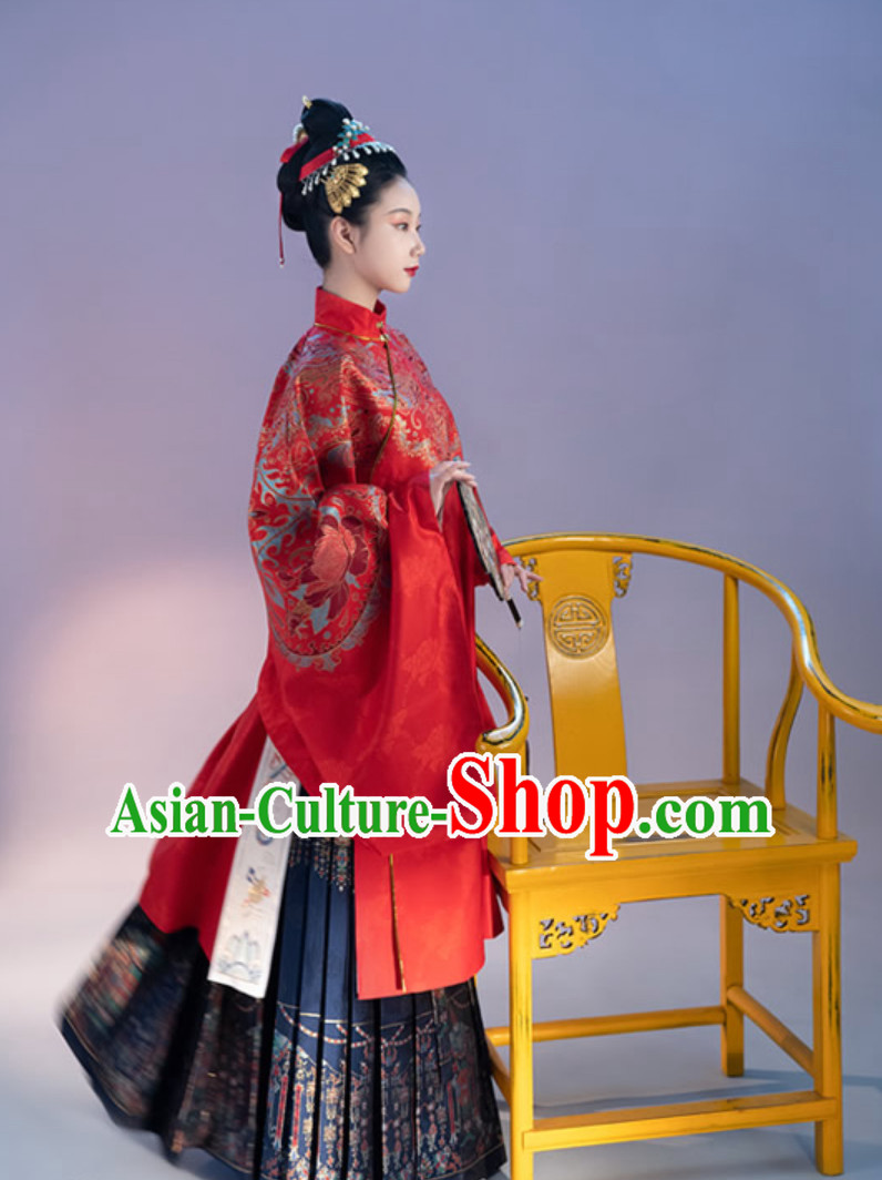 Top Chinese Ancient Imperial Queen Wedding Embroidered Garment Ming Dynasty Princess Garments for Women Top Chinese Ancient Imperial Queen Wedding Embroidered Garment Ming Dynasty Princess Garments for Women