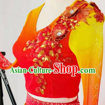 Professional Fire Dance Costumes and Hat Complete Set