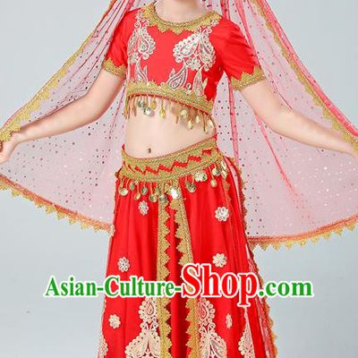 Professional Belly Dance Fashion Stage Performance Red Dress Indian Dance Costume Girl Modern Dance Clothing