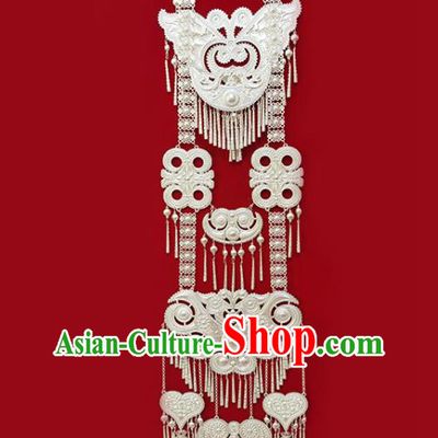 Chinese Liangshan Ethnic Jewelry Accessories Yi Nationality Festival Necklace Minority Folk Dance Necklet