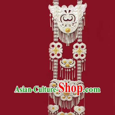 Chinese Minority Folk Dance Necklet Liangshan Ethnic Jewelry Accessories Yi Nationality Festival Necklace