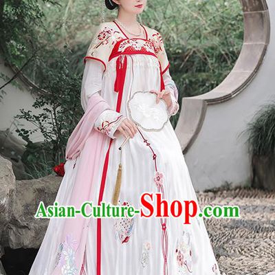 China Tang Dynasty Palace Beauty Historical Clothing Traditional Court Hanfu Dress Ancient Princess Garment Costumes