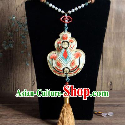 Handmade China Embroidered Gourd Necklet Classical Qipao Necklace Accessories