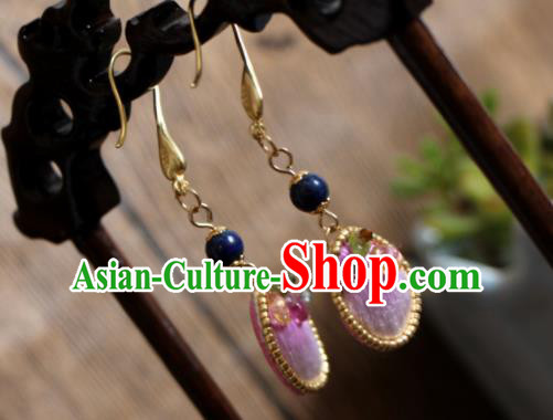 China Handmade Cheongsam Ear Accessories Suzhou Embroidered Pink Earrings National Woman Ear Jewelry China Handmade Cheongsam Ear Accessories Suzhou Embroidered Pink Earrings National Woman Ear Jewelry