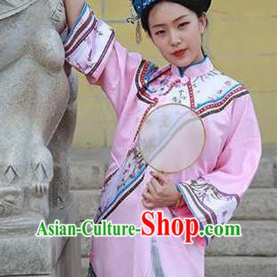 Chinese Qing Dynasty Imperial Concubine Clothing Ancient Manchu Lady Pink Qipao Dress Drama Story of Yanxi Palace Wei Yingluo Garment Costumes