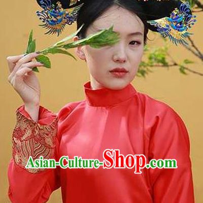 Chinese Ancient Manchu Princess Red Dress Drama Empresses in the Palace Garment Costume Qing Dynasty Court Lady Clothing