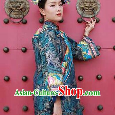 Chinese Ancient Imperial Consort Green Dress Drama Ruyi Royal Love in the Palace Garment Costume Qing Dynasty Manchu Woman Clothing