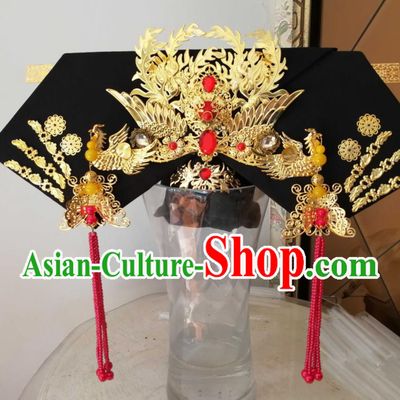 China Handmade Qing Dynasty Court Woman Hair Crown Traditional Empresses in the Palace Headwear Ancient Imperial Consort Zhen Huan Great Wing Hat