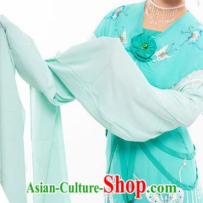 Chinese Ancient Young Beauty Green Dress Beijing Opera Diva Zhu Yingtai Garment Costumes Yue Opera Actress Clothing