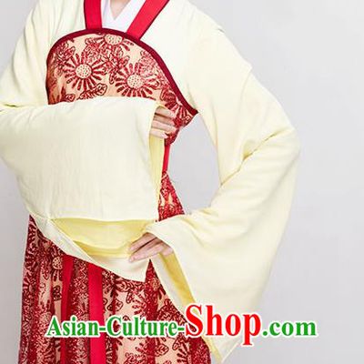 Chinese Ancient Palace Lady Red Dress Beijing Opera Diva Garment Costumes Yue Opera Court Maid Clothing