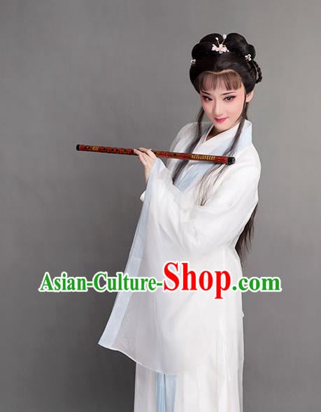 Chinese Yue Opera Princess Clothing Ancient Fairy White Dress Beijing Opera Diva Garment Costumes Chinese Yue Opera Princess Clothing Ancient Fairy White Dress Beijing Opera Diva Garment Costumes