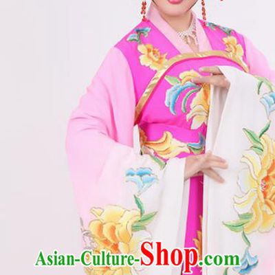 Chinese Yue Opera Queen Clothing Ancient Court Empress Rosy Dress Beijing Opera Diva Garment Costumes