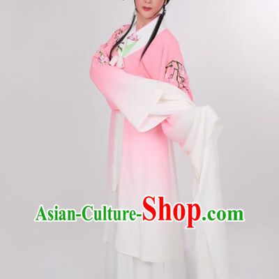 China Ancient Young Woman Pink Dress Yue Opera Actress Garment Costumes Peking Opera Hua Tan Clothing