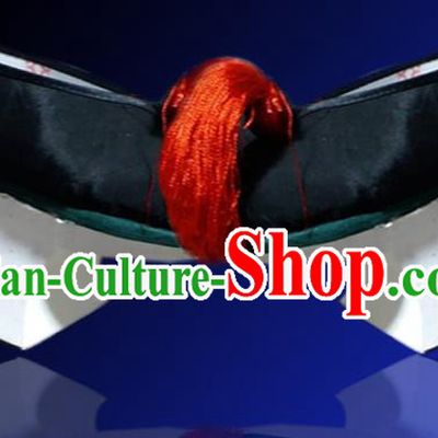 China Traditional Peking Opera Diva Shoes Peking Opera Actress Black Satin Shoes Qing Dynasty Imperial Consort Shoes